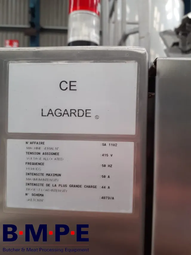Refurbished Lagarde autoclave nameplate showing 415 V specification