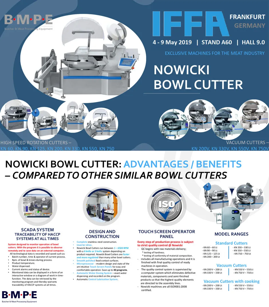 Nowicki KN bowl cutters introduced at IFFA 2019