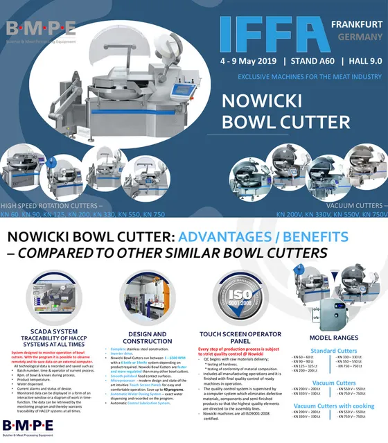 Nowicki KN bowl cutters introduced at IFFA 2019