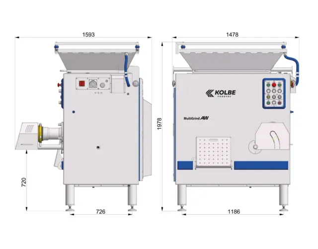 Kolbe Foodtec AW130-240 Automatic Crossfeed Grinder