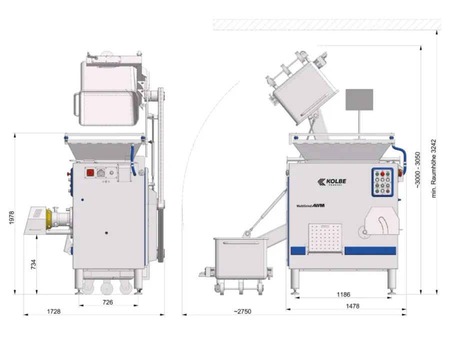 Kolbe Foodtec AW160-240 Automatic Crossfeed Grinder