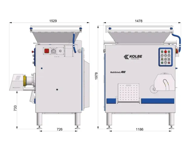 Kolbe Foodtec AW56-240 Automatic Crossfeed Grinder