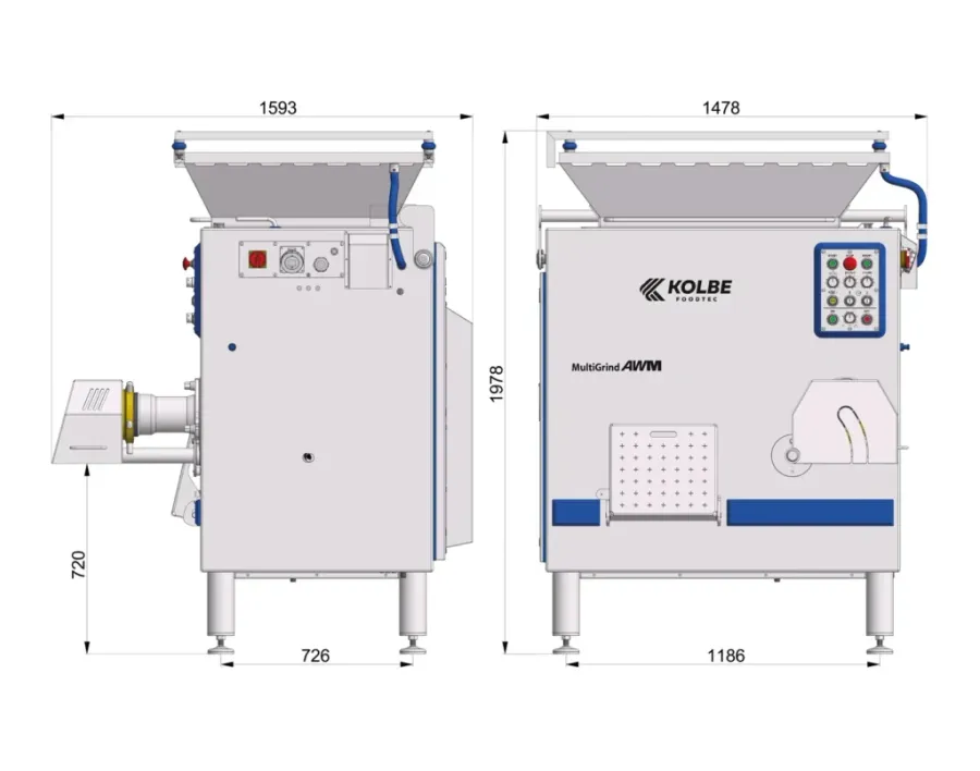 Kolbe Foodtec AWM130-240 Automatic Crossfeed Grinder