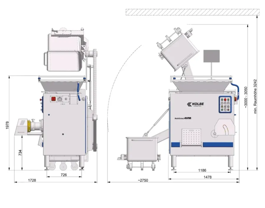 Kolbe Foodtec AWM160-240 Automatic Crossfeed Grinder