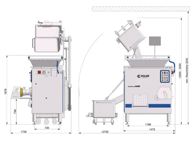 Kolbe Foodtec AWM160-240 Automatic Crossfeed Grinder
